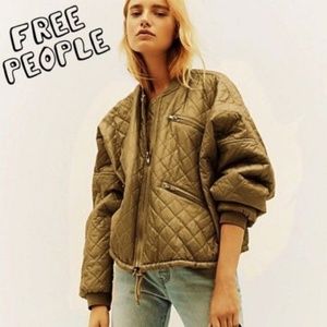 Free People Easy Quilted Bomber Puffer Jacket
